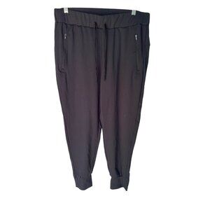 Mens Spyder Active Black Jogger Pants With Zip Pockets & Drawstring Waist Size L